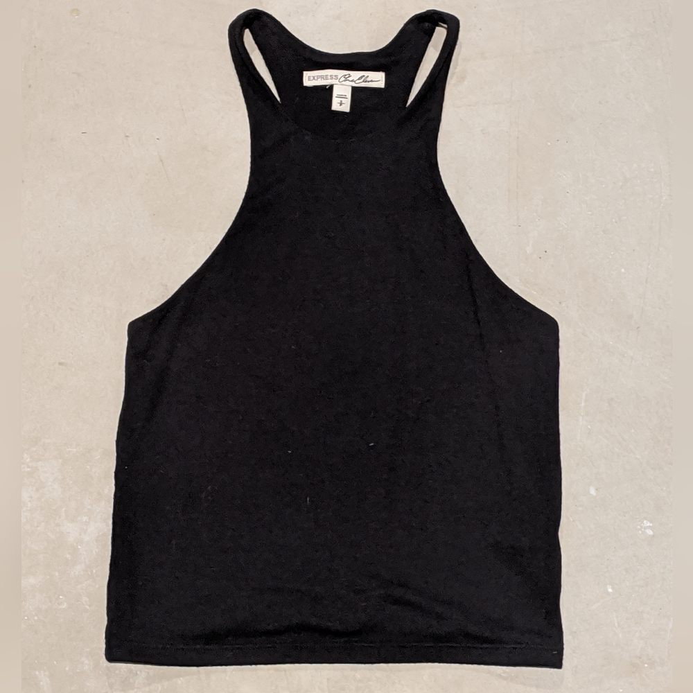 Black Express high neck halter crop top - size small
